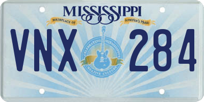 MS license plate VNX284