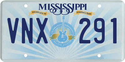 MS license plate VNX291