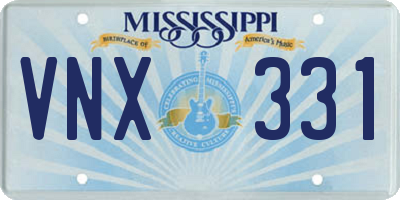 MS license plate VNX331