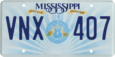 MS license plate VNX407