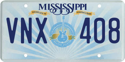 MS license plate VNX408