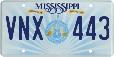 MS license plate VNX443