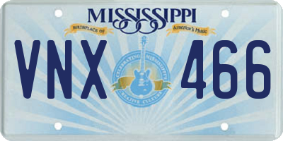 MS license plate VNX466