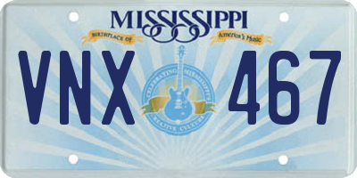 MS license plate VNX467