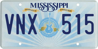 MS license plate VNX515