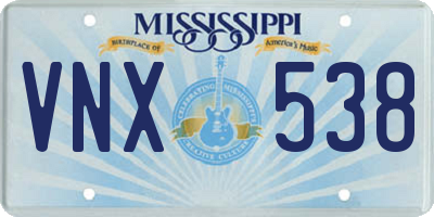 MS license plate VNX538