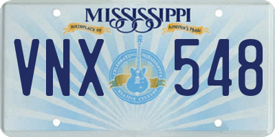 MS license plate VNX548