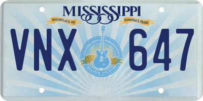 MS license plate VNX647