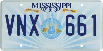 MS license plate VNX661