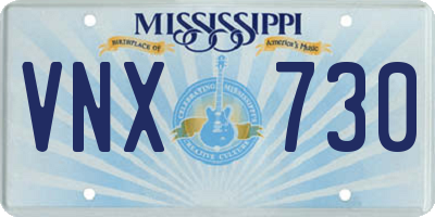 MS license plate VNX730