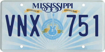 MS license plate VNX751