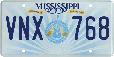 MS license plate VNX768