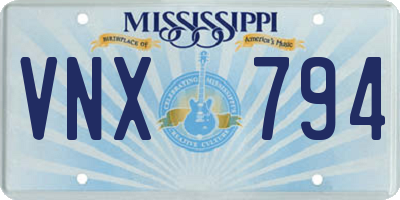 MS license plate VNX794
