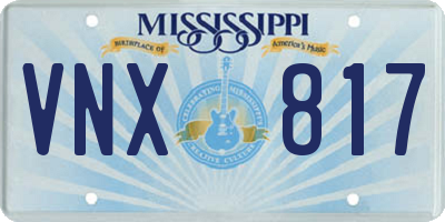MS license plate VNX817