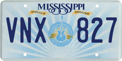 MS license plate VNX827