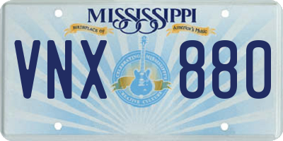 MS license plate VNX880