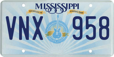 MS license plate VNX958