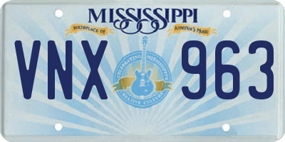MS license plate VNX963