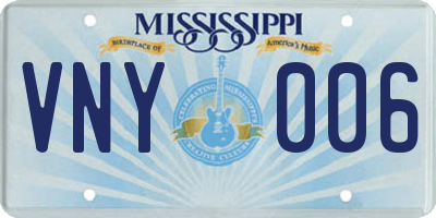 MS license plate VNY006
