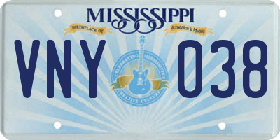 MS license plate VNY038