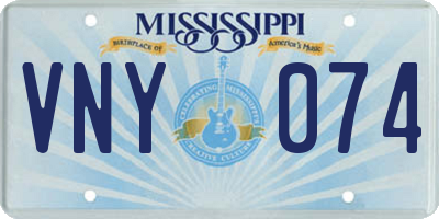 MS license plate VNY074