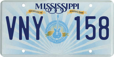 MS license plate VNY158