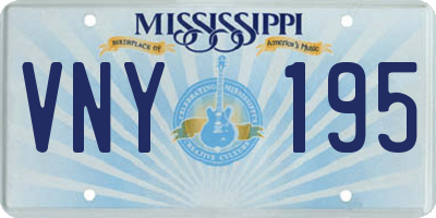 MS license plate VNY195