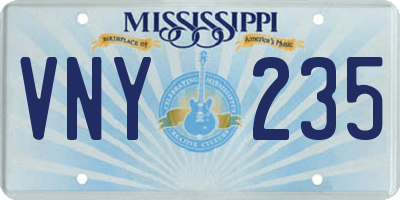 MS license plate VNY235