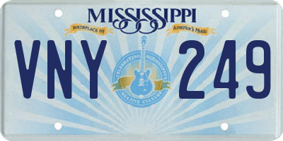 MS license plate VNY249