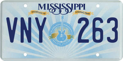 MS license plate VNY263