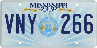 MS license plate VNY266