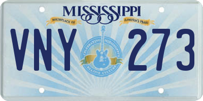 MS license plate VNY273