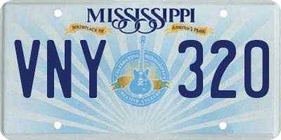 MS license plate VNY320