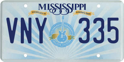 MS license plate VNY335