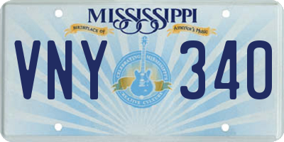 MS license plate VNY340