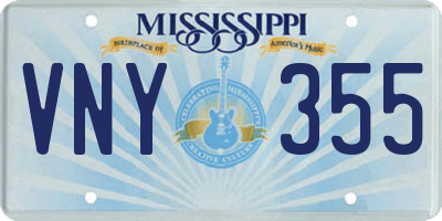 MS license plate VNY355
