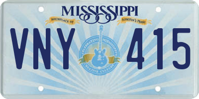 MS license plate VNY415