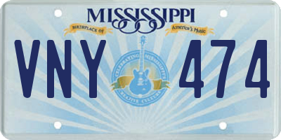 MS license plate VNY474