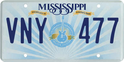 MS license plate VNY477