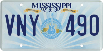 MS license plate VNY490
