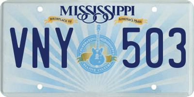 MS license plate VNY503