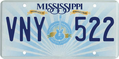 MS license plate VNY522