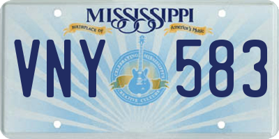 MS license plate VNY583