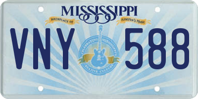 MS license plate VNY588
