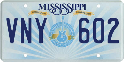 MS license plate VNY602