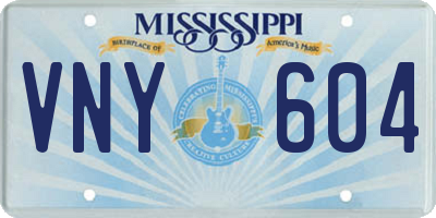 MS license plate VNY604