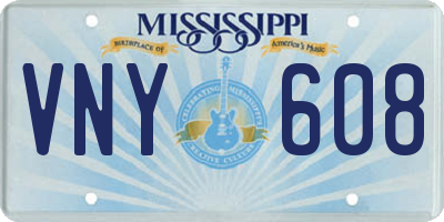 MS license plate VNY608