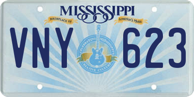MS license plate VNY623
