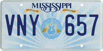 MS license plate VNY657