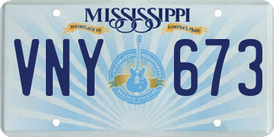 MS license plate VNY673